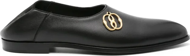 Emblem leather balllerina shoes - Image 5