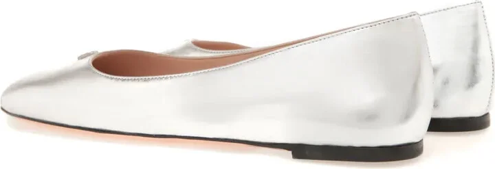 Emblem logo-plaque leather ballerina flats - Image 3