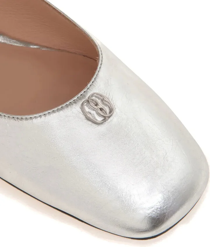 Emblem logo-plaque leather ballerina flats - Image 4