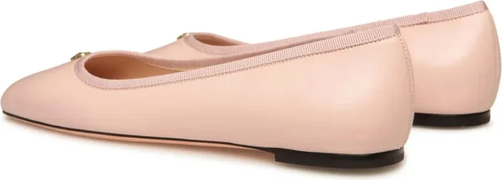 Emblem-plaque leather ballerina shoes - Image 3
