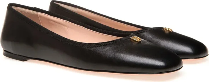 Emblem-plaque leather ballerina shoes - Image 2