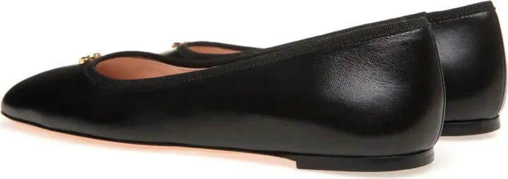 Emblem-plaque leather ballerina shoes - Image 3
