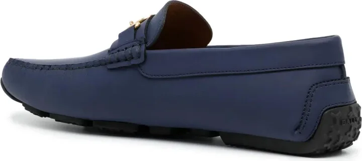 Emblem-plaque leather driving shoes - Image 3