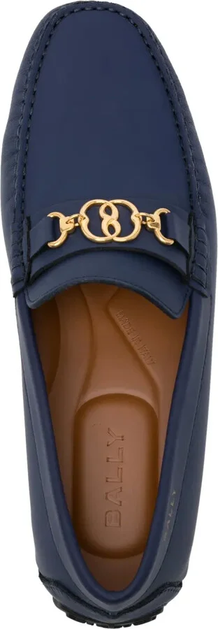 Emblem-plaque leather driving shoes - Image 4