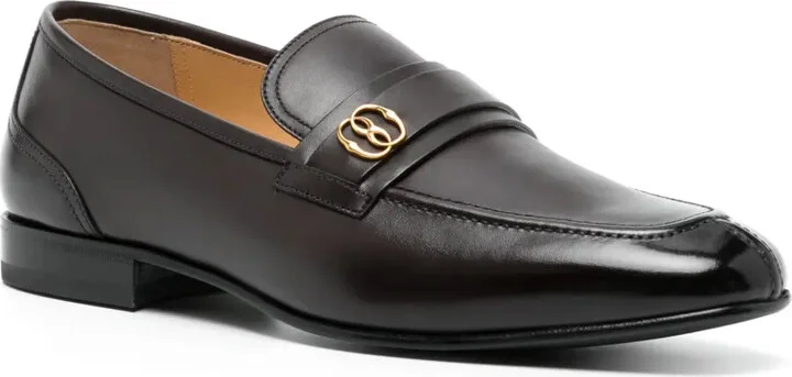 Emblem-plaque leather loafers - Image 2