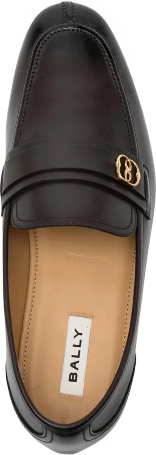 Emblem-plaque leather loafers - Image 4