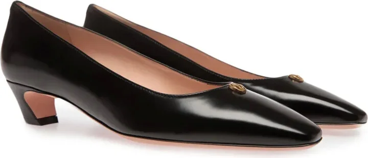 Emblem-plaque leather pumps - Image 2