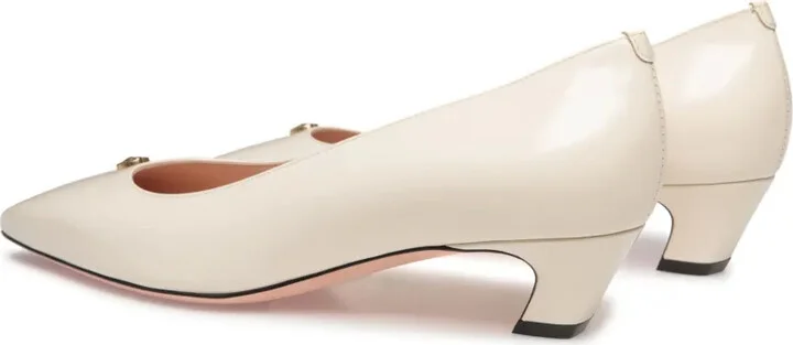 Emblem-plaque leather pumps - Image 3