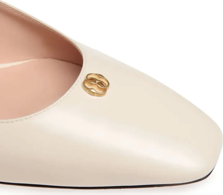 Emblem-plaque slingback leather pumps - Image 4