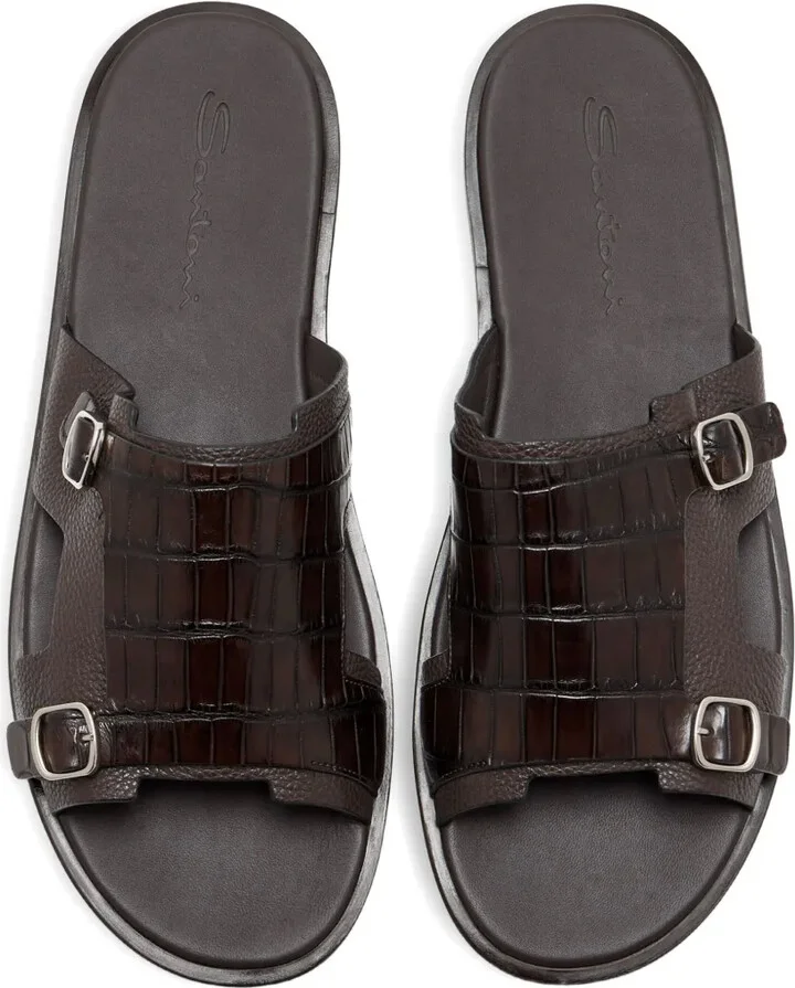Embossed Buckle Sandals - Image 3