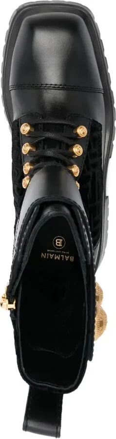 Embossed-Button Detail Ankle Boots - Image 4