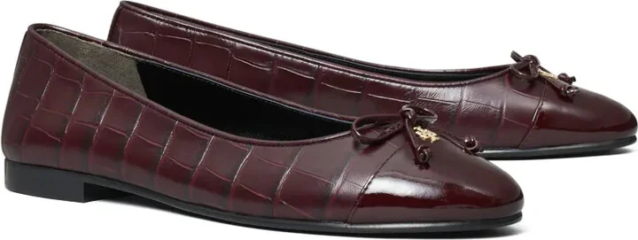 Embossed Crocodile Ballerina Shoes - Image 2