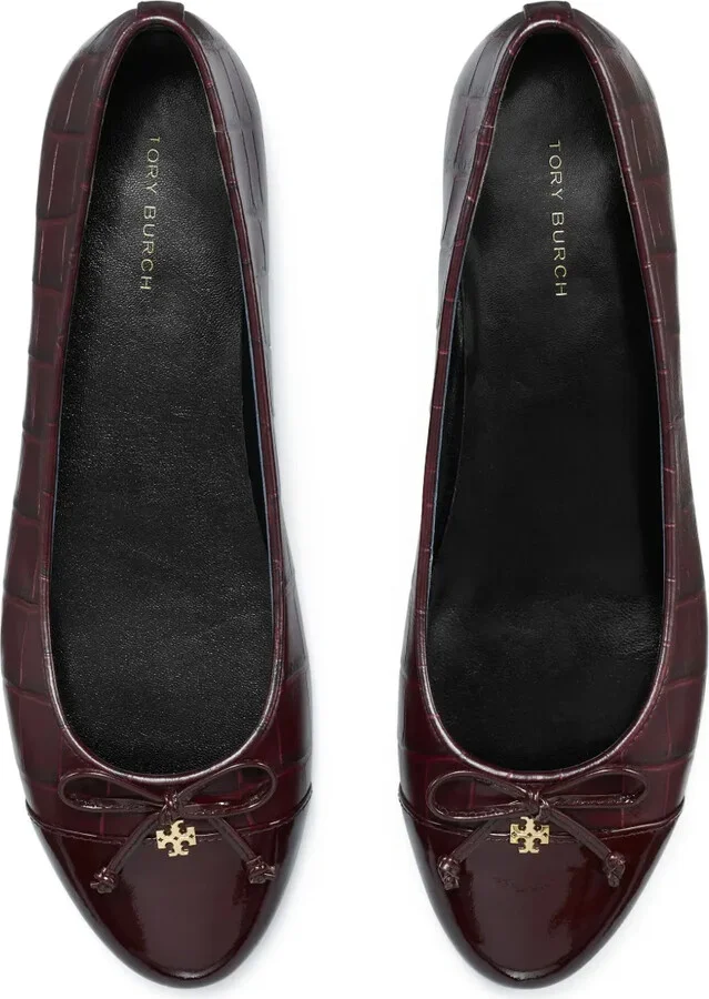 Embossed Crocodile Ballerina Shoes - Image 4