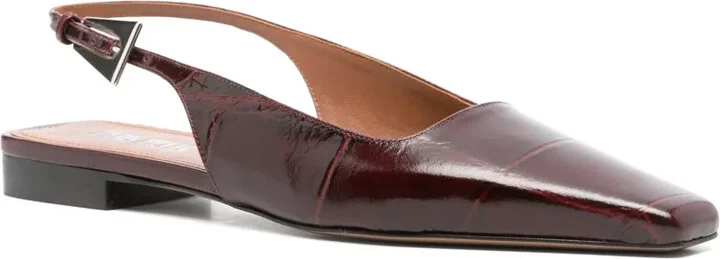 Embossed-Crocodile Ballet Flats - Image 2
