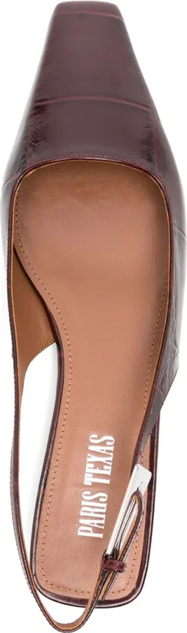 Embossed-Crocodile Ballet Flats - Image 4