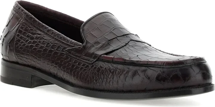 Embossed-Crocodile Loafers - Image 2
