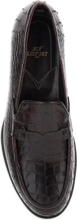 Embossed-Crocodile Loafers - Image 4