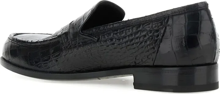 Embossed-Crocodile Loafers - Image 3