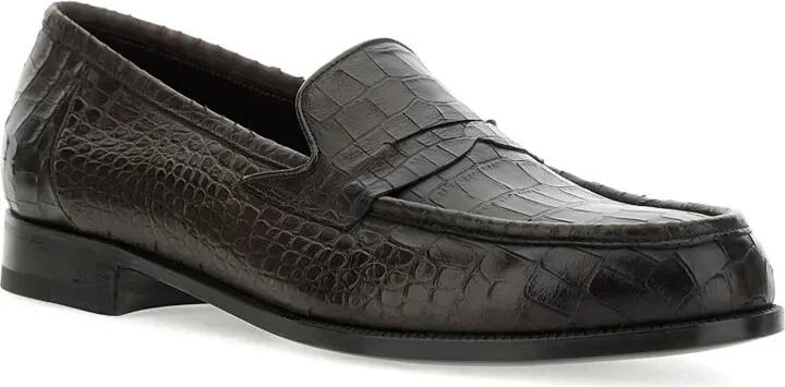 Embossed-Crocodile Loafers - Image 2