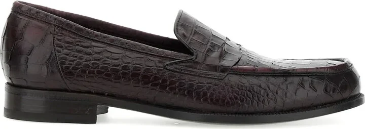 Embossed-Crocodile Loafers