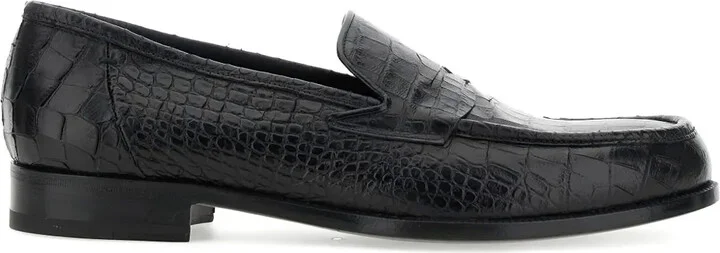 Embossed-Crocodile Loafers