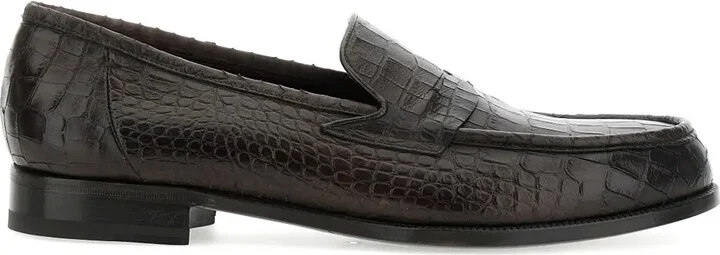 Embossed-Crocodile Loafers