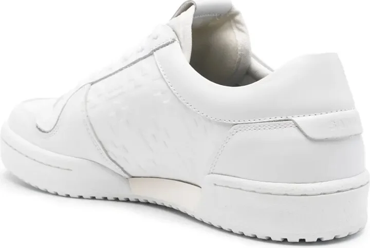 Embossed Cross Leather Sneakers - Image 3