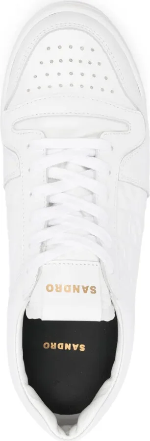Embossed Cross Leather Sneakers - Image 4