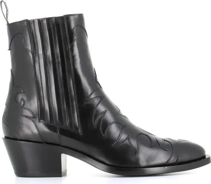 Embossed-Detail Cowboy Boots