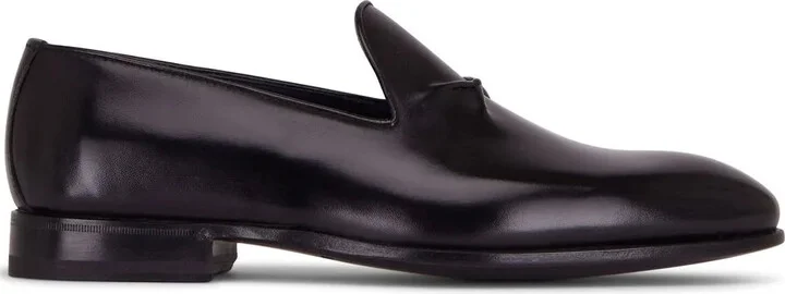 Embossed-Detail Leather Loafers