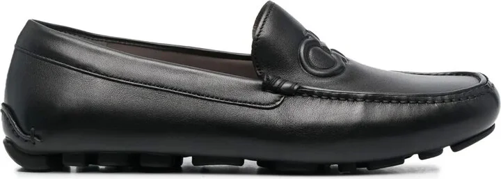 embossed-Gancini loafers