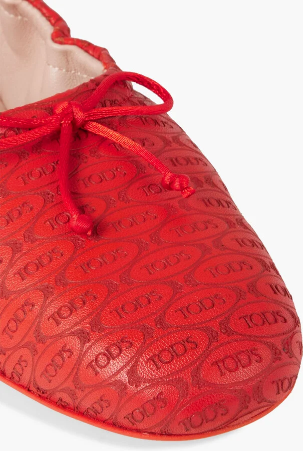 Embossed leather ballet flats - Image 4