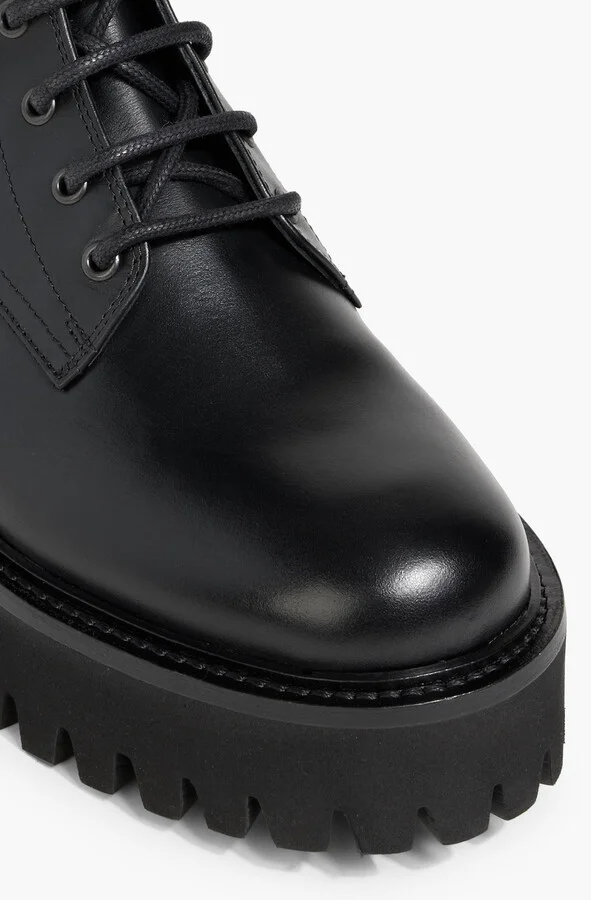 Embossed leather combat boots - Image 4