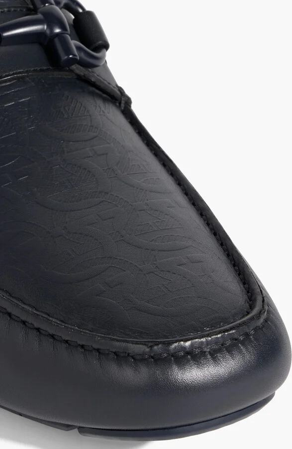 Embossed leather driving shoes - Image 4