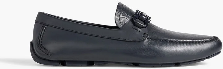 Embossed leather driving shoes