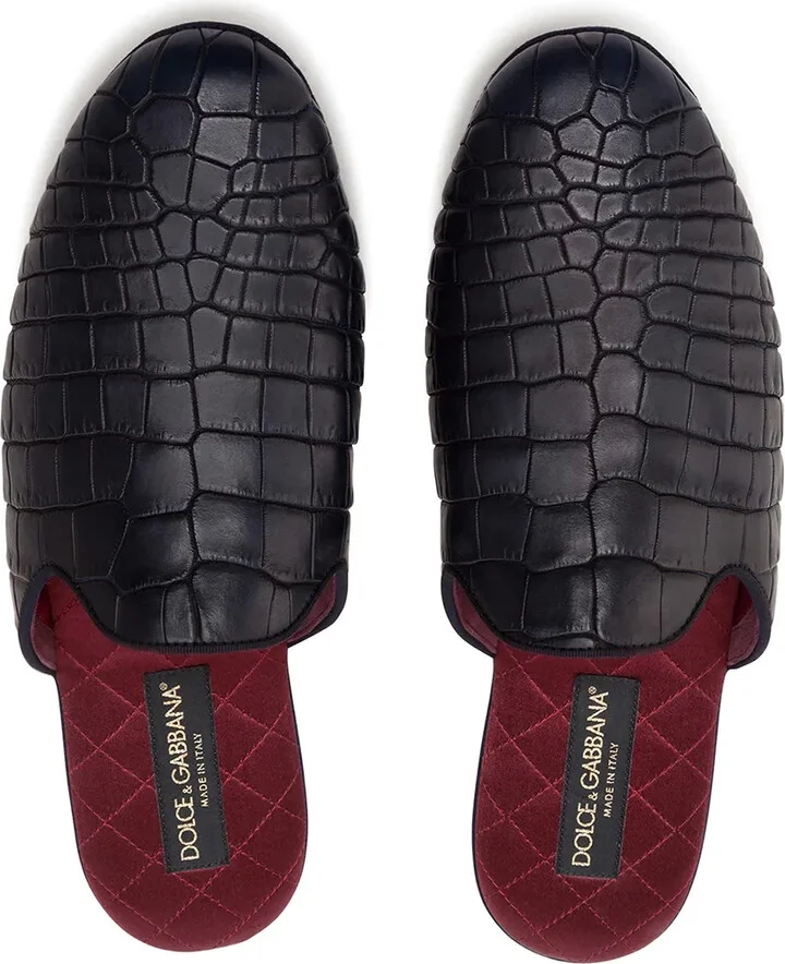 Embossed Leather Mules - Image 4