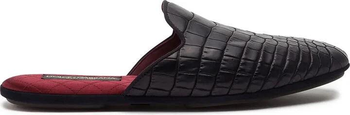 Embossed Leather Mules