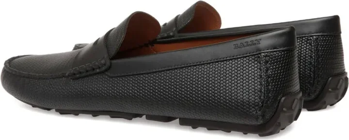 Embossed Leather Penny Loafers - Image 3
