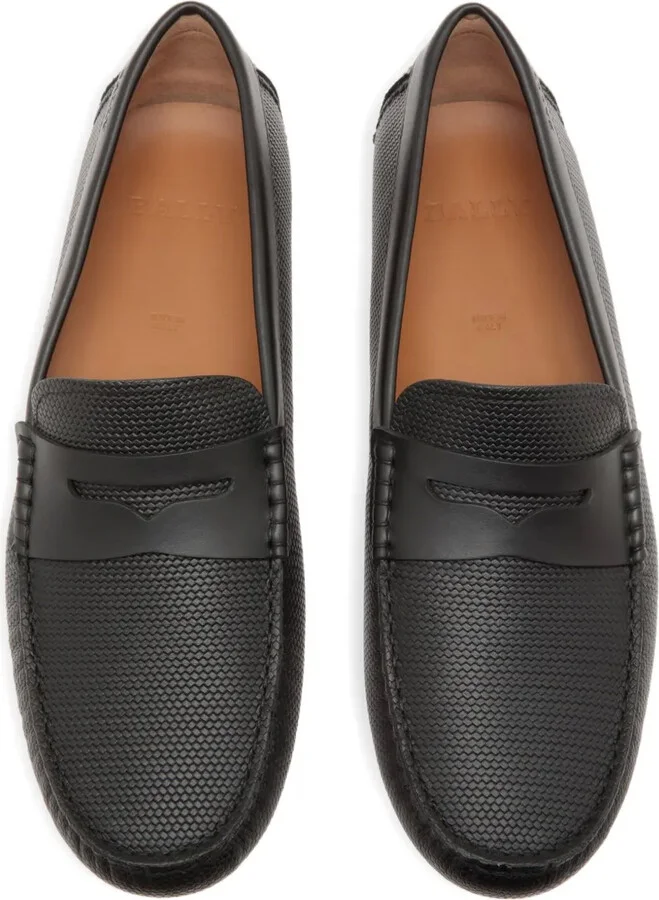 Embossed Leather Penny Loafers - Image 4