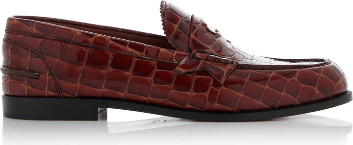 Embossed Leather Penny LoafersLouboutin