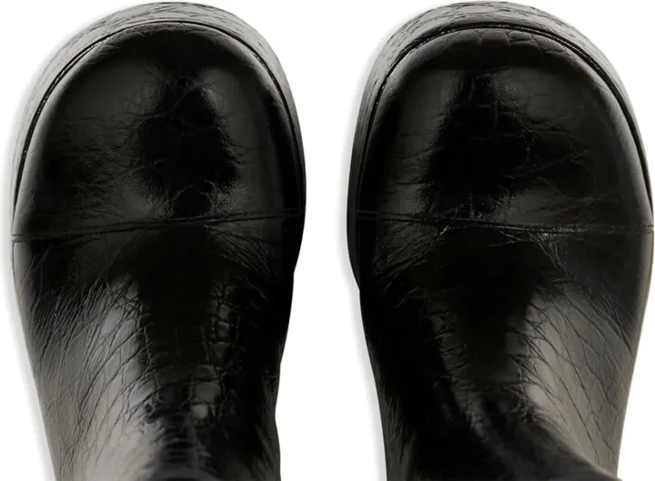 Embossed-Leather Platform Ankle Boots - Image 4