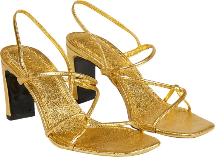Embossed leather sandals - Image 2