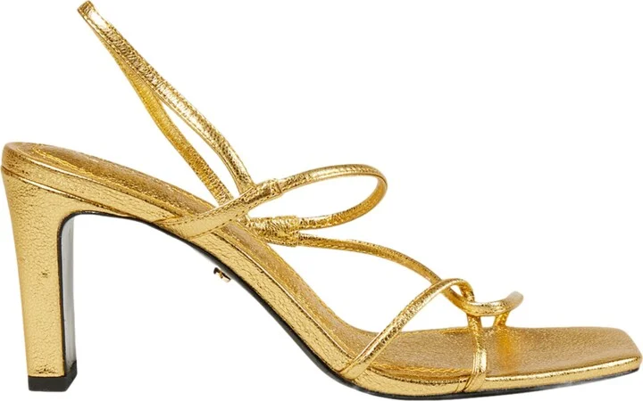 Embossed leather sandals