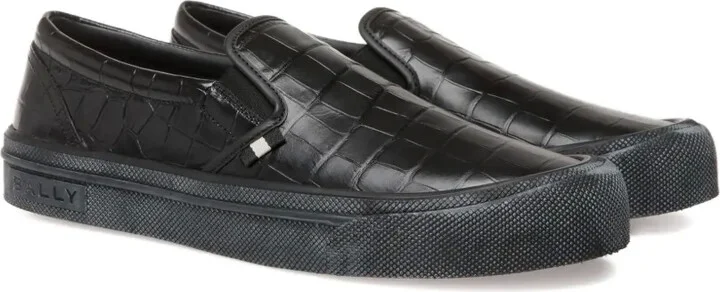 Embossed Leather Slip-On Loafers - Image 2