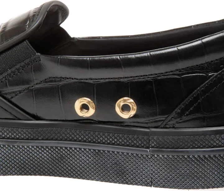 Embossed Leather Slip-On Loafers - Image 4