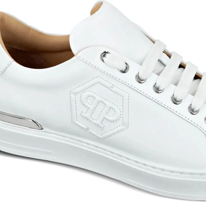 Embossed Leather Sneakers - Image 4