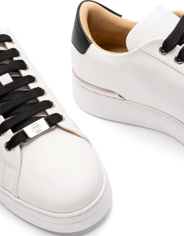 Embossed Leather Trainers - Image 2