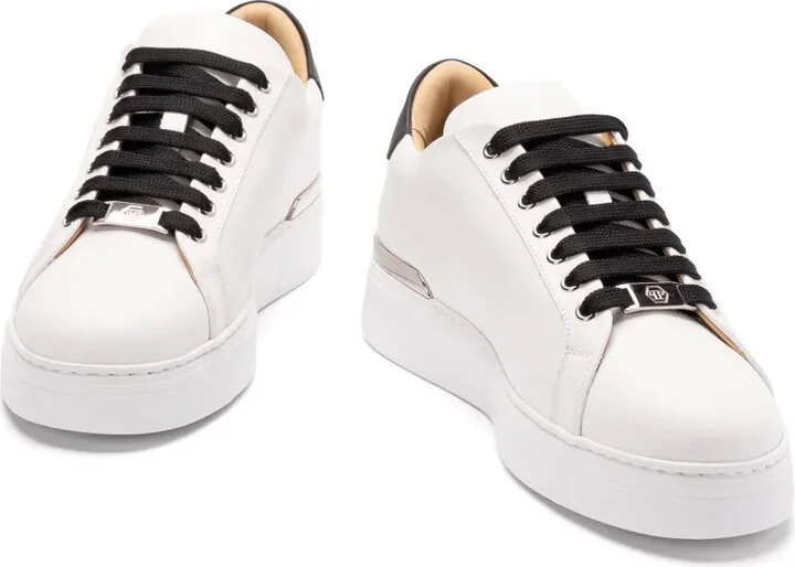 Embossed Leather Trainers - Image 3