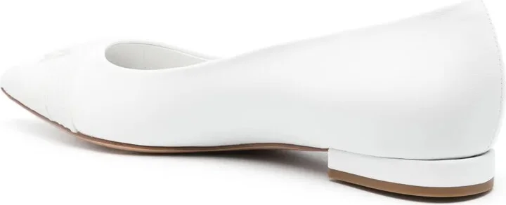Embossed-Logo 15mm Leather Ballerinas - Image 3