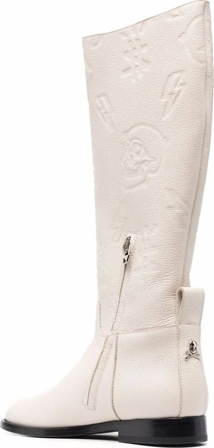 Embossed-Logo Knee-High Boots - Image 3